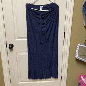 Long blue and white stripe skirt